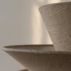 Layered cotton shade pendant, close-up of the cotton tiers