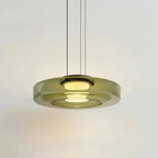 Layered glass disc pendant light