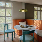 Layered glass disc pendant light
