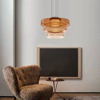 Layered glass disc pendant light