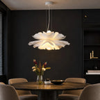 Layered petal flower pendant light