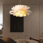 Layered petal flower pendant light