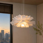 Layered petal flower pendant light