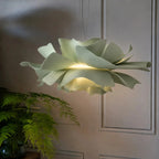 Layered petal flower pendant light