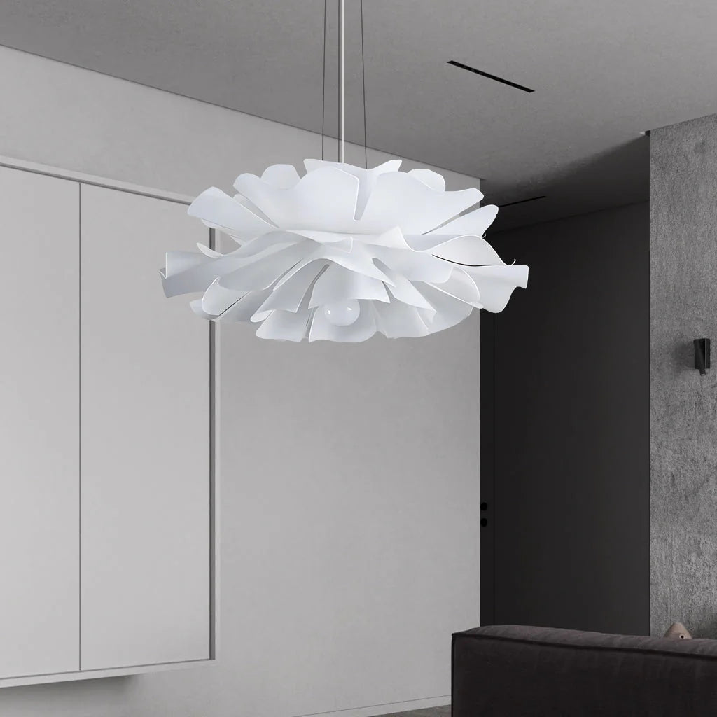 Layered petal flower pendant light