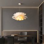 Layered petal flower pendant light