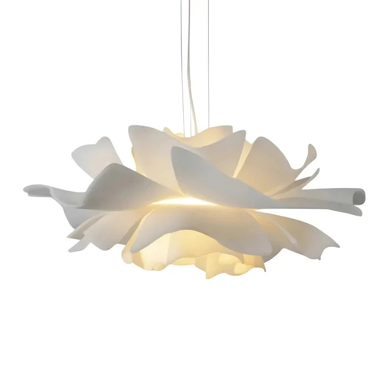 Layered petal flower pendant light