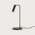 Leather-head spotlight desk lamp, marble base, with a black leather head