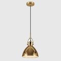 Library-style metal pendant, in brass