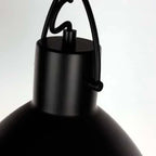 Library-style metal pendant, close-up of the hook bracket