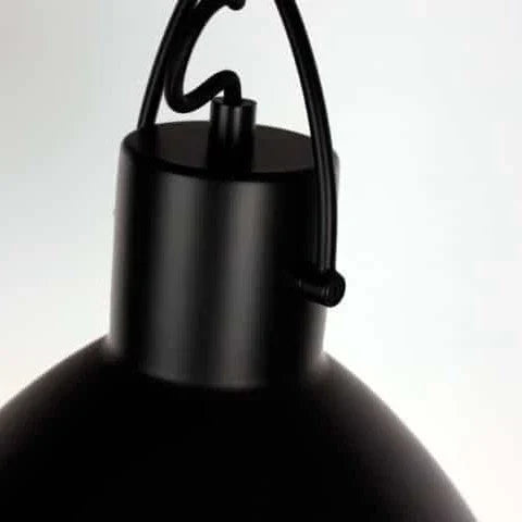 Library-style metal pendant, close-up of the hook bracket