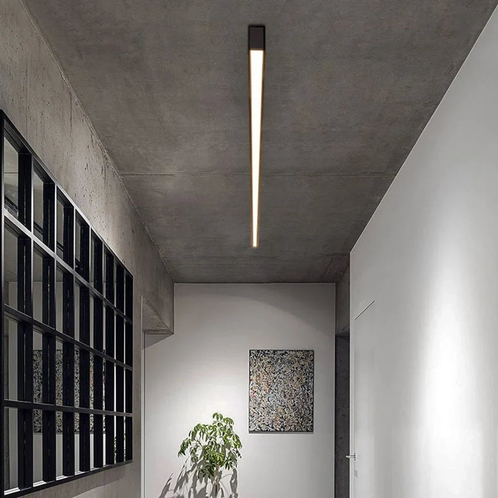 Linear black LED ceiling light, 80cm, Three colours, switchable