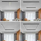 Linear black LED ceiling light, in four layouts