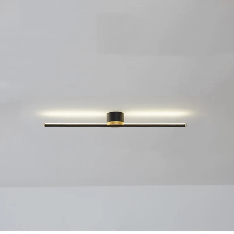 Linear flush ceiling light, 40cm, Black, Up glow
