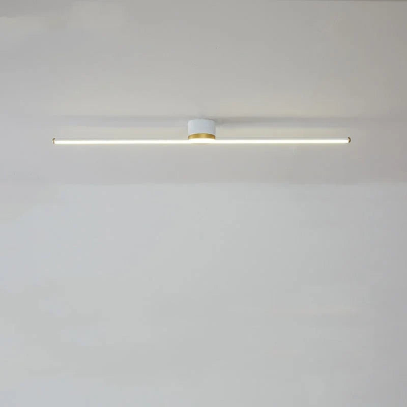 Linear flush ceiling light, 40cm, White, Down glow