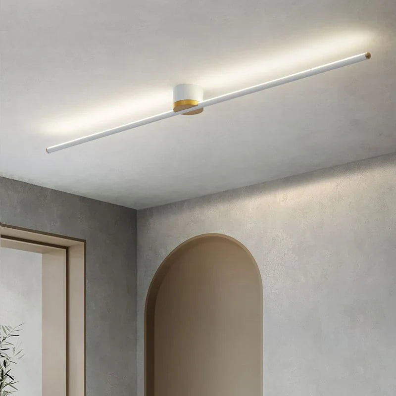 Linear flush ceiling light, 40cm, White, Up glow