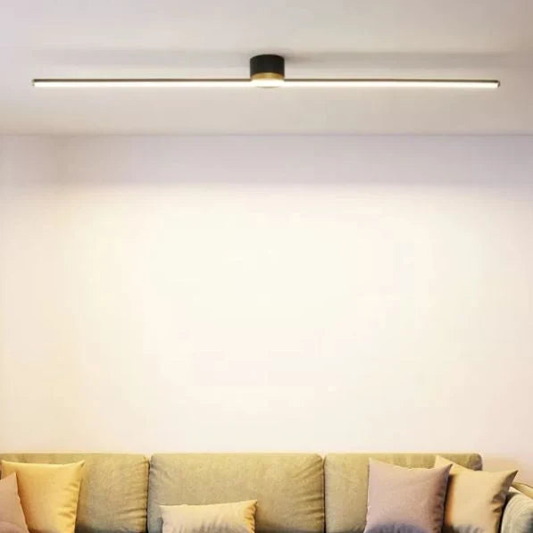 Linear flush ceiling light, 61cm, Black, Down glow