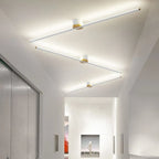 Linear flush ceiling light, in a zigzag layout