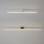 Linear flush ceiling light, two lit