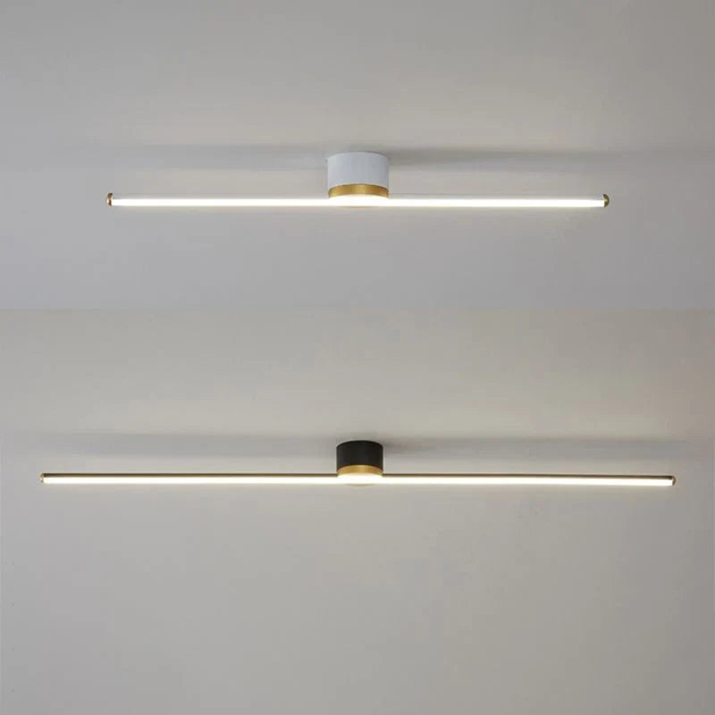 Linear flush ceiling light, two lit