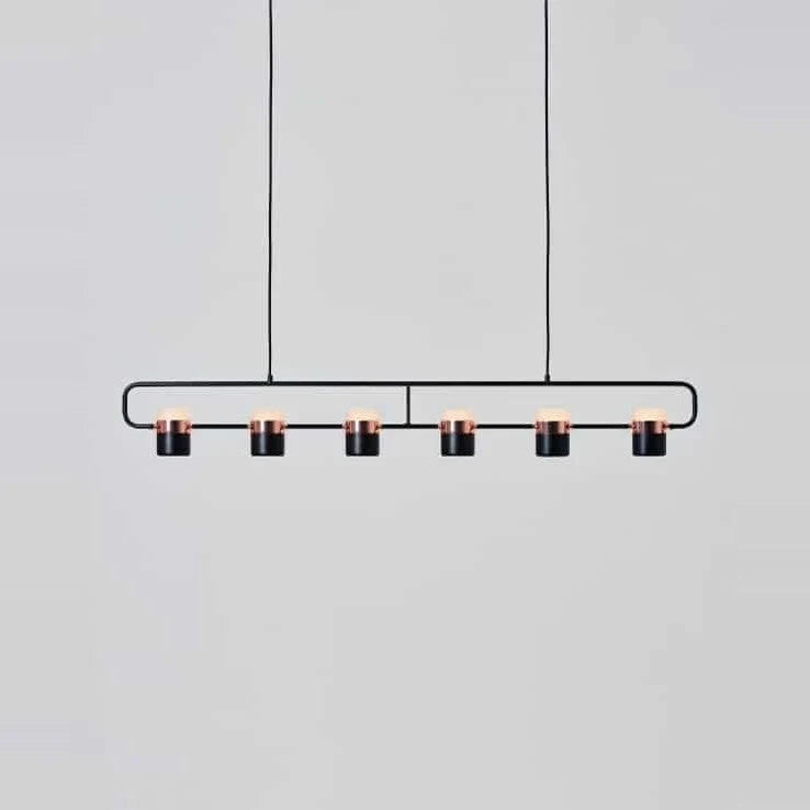 Linear frame LED pendant, in black