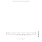 Linear frame LED pendant, dimension drawing