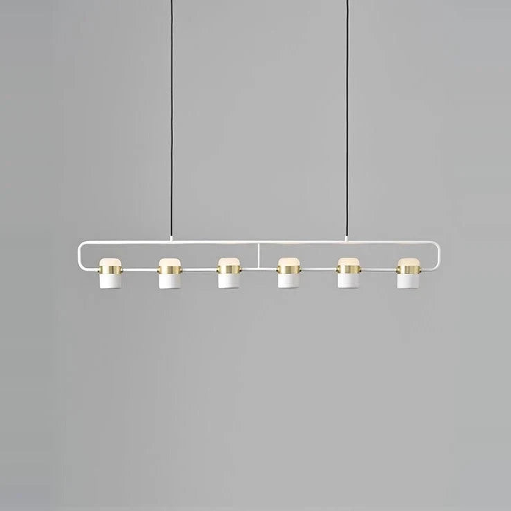 Linear frame LED pendant, in white
