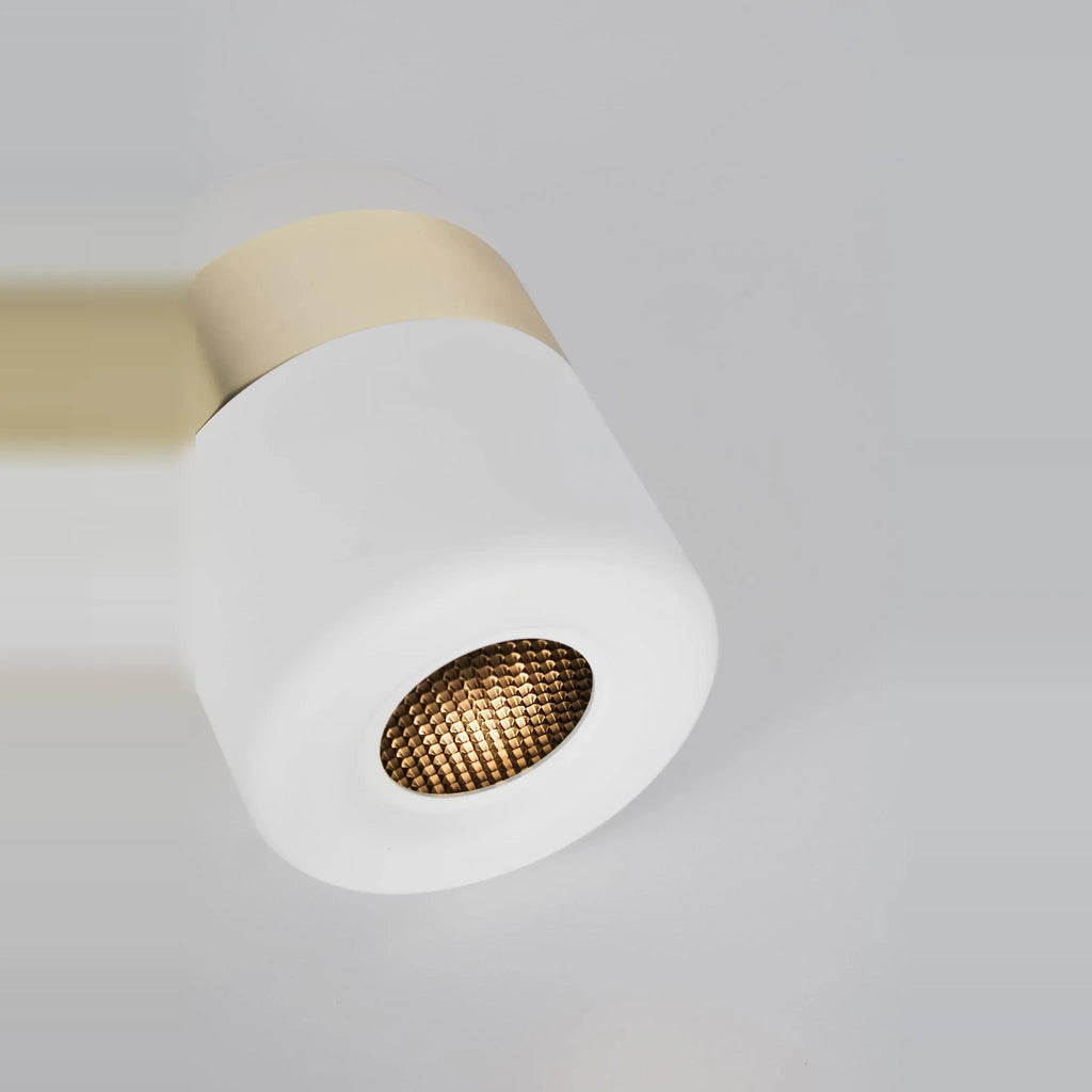 Linear frame LED pendant, close-up of a white light