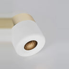 Linear frame LED pendant, close-up of a white light