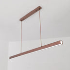 Linear LED pendant light, in brown, on a white background