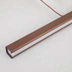 Linear LED pendant light, close-up of the LED strip lit