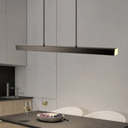 Linear LED pendant light, over a kitchen island