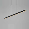 Linear LED pendant with touchless dimmer, in black