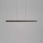 Linear LED pendant with touchless dimmer, in black