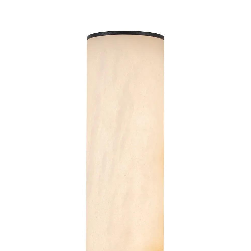 Linear LED wall light with a veined shade, close-up of the shade