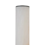Linear LED wall light with a veined shade, close-up of the shade