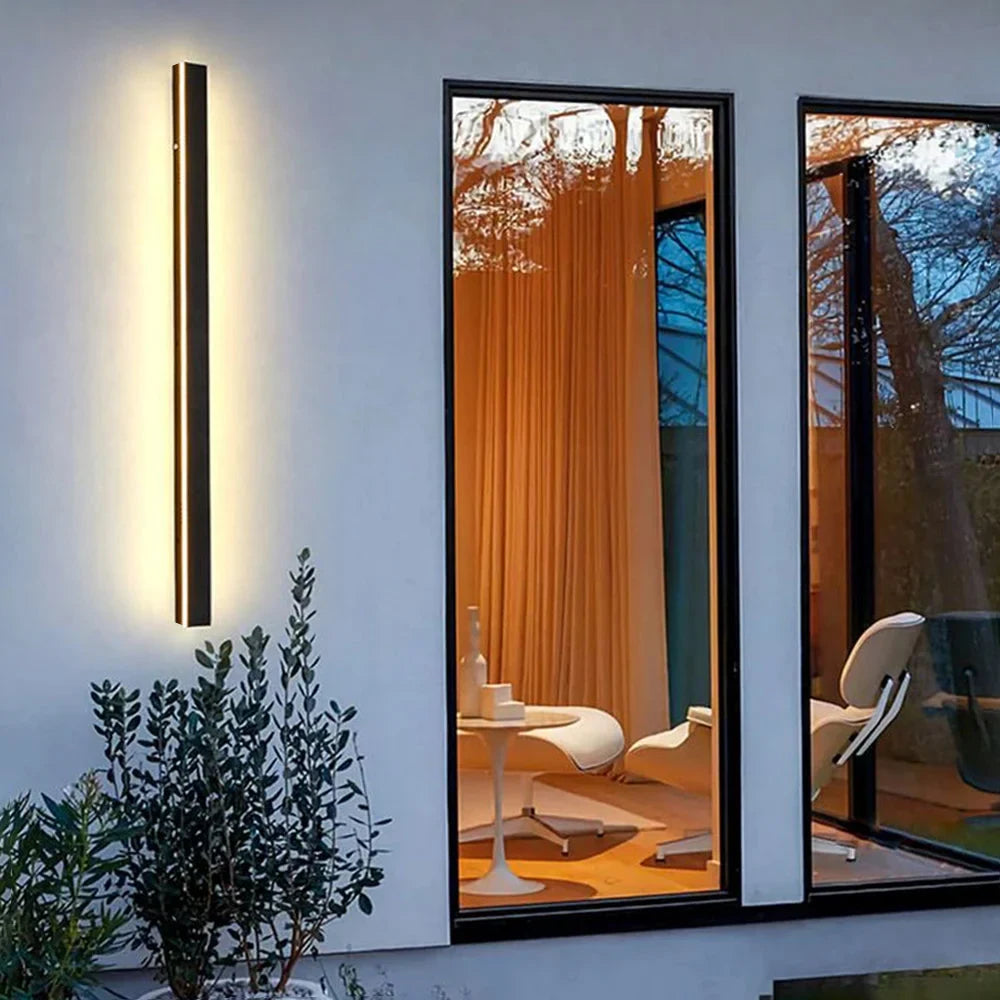 Linear LED outdoor wall light, 100cm, Warm white