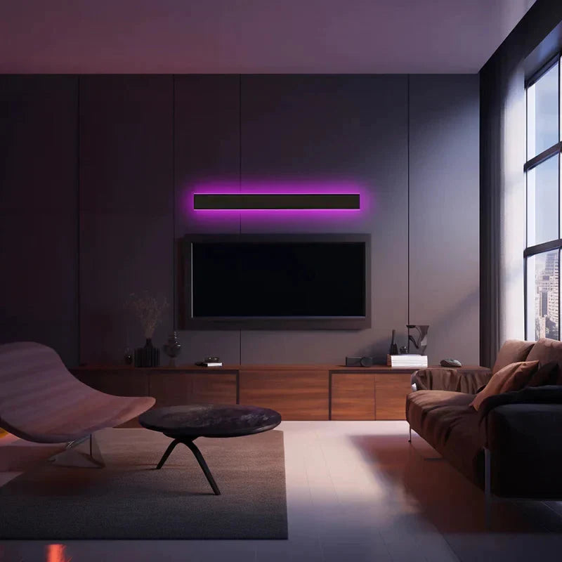 Linear LED outdoor wall light, 150cm, RGB