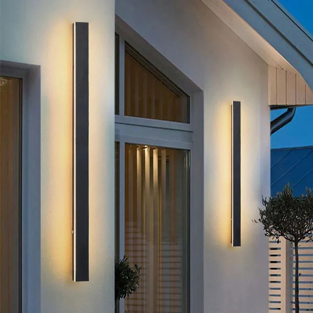 Linear LED outdoor wall light, 200cm, Warm white