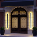 Linear outdoor wall light with a clear edge, 30cm, 12W, Warm white, No sensor