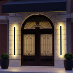 Linear outdoor wall light with a clear edge, 30cm, 12W, Warm white, No sensor