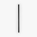 Linear outdoor wall light with a clear edge, lit on an outside wall