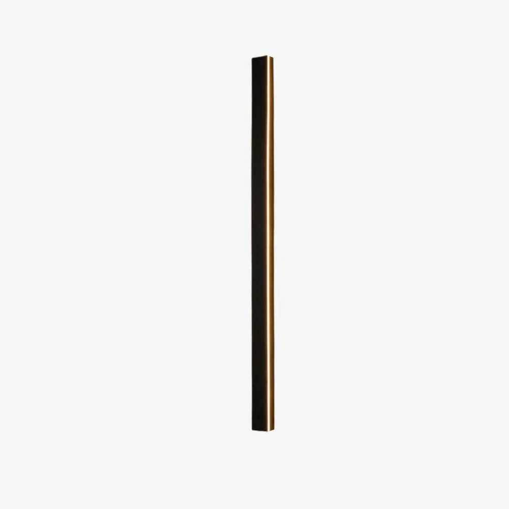 Linear LED outdoor wall light, lit on a wall