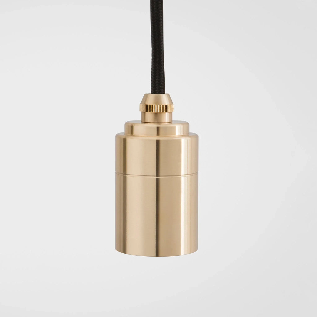 Linear triple opal globe pendant, brass holder on its own