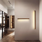 Linear wood LED wall light