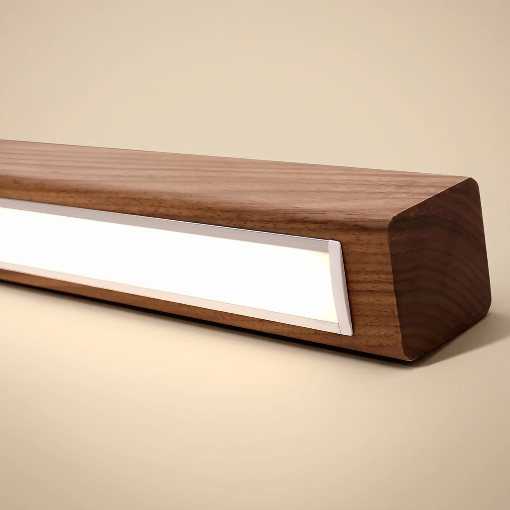 Linear wood LED wall light