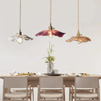 Lotus ruffled glass pendant light