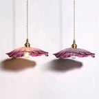Lotus ruffled glass pendant light