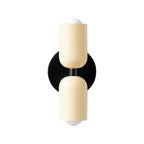 Macaron up and down wall light, All white, Black