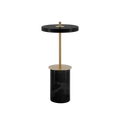 Cordless marble base table lamp, mini, black marble
